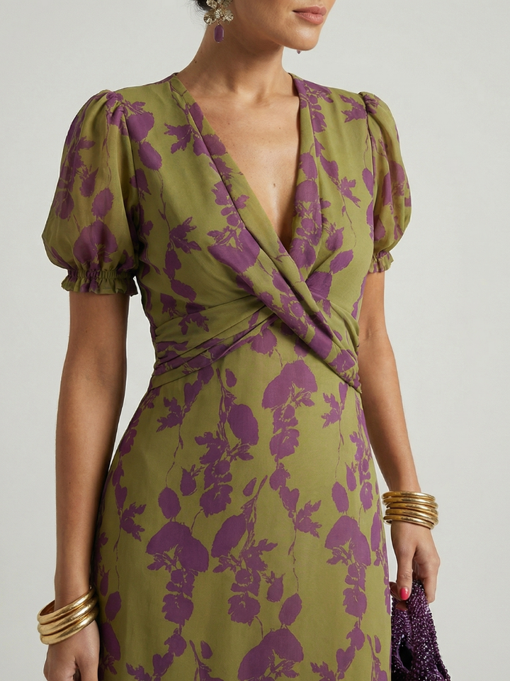Virel | Robe Midi Florale Décontractée