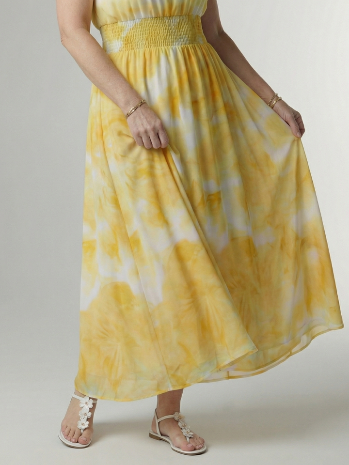 Sylin | Robe Midi à Encolure Halter Froncée
