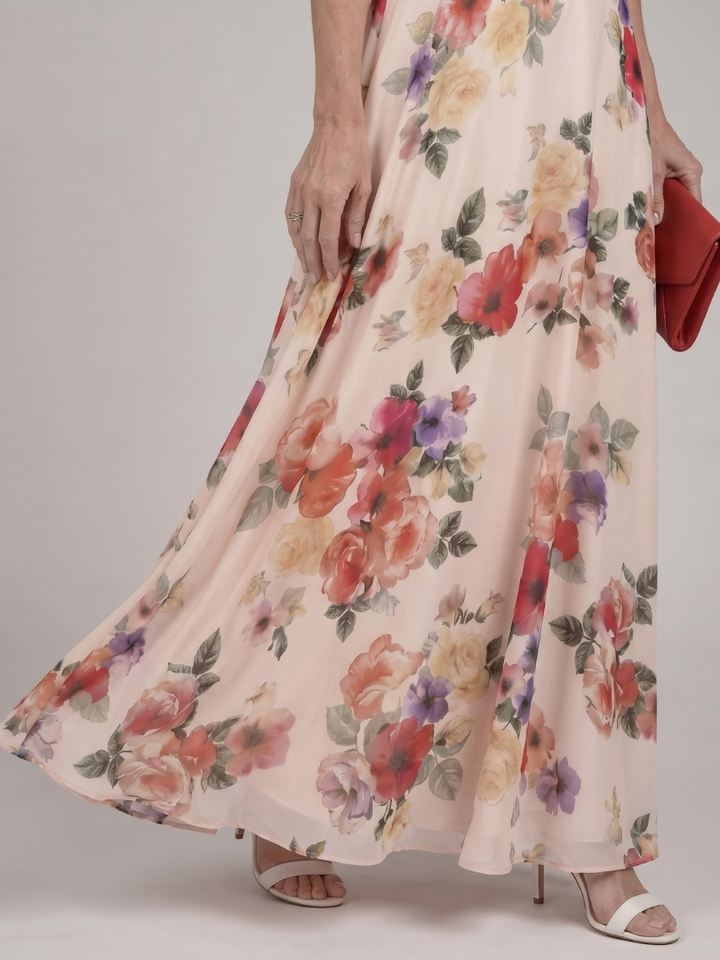 Elarose | Robe maxi à jupe fluide sans manches