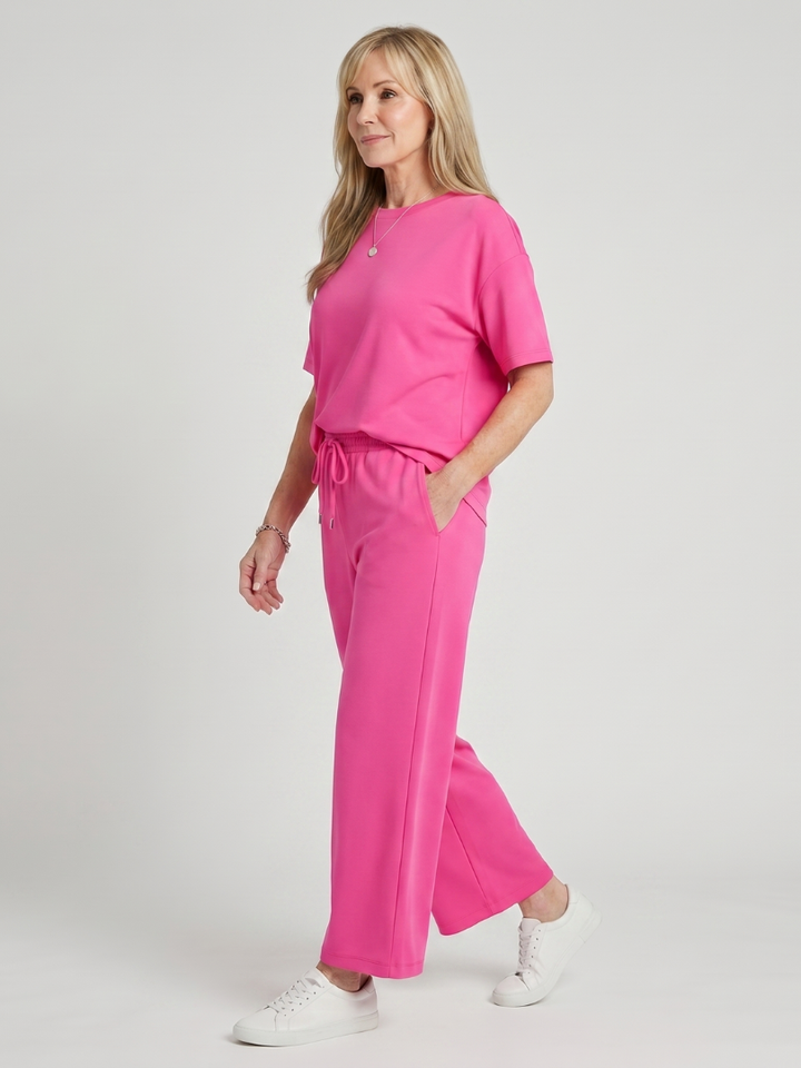 Wihel | Ensemble de Pantalon Droit à Taille Élastique et Manches Courtes