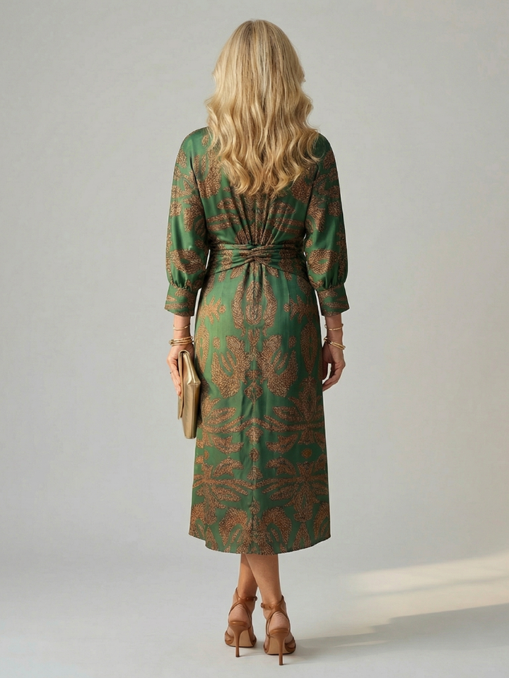 Lune | Robe Midi Enveloppante Naturelle