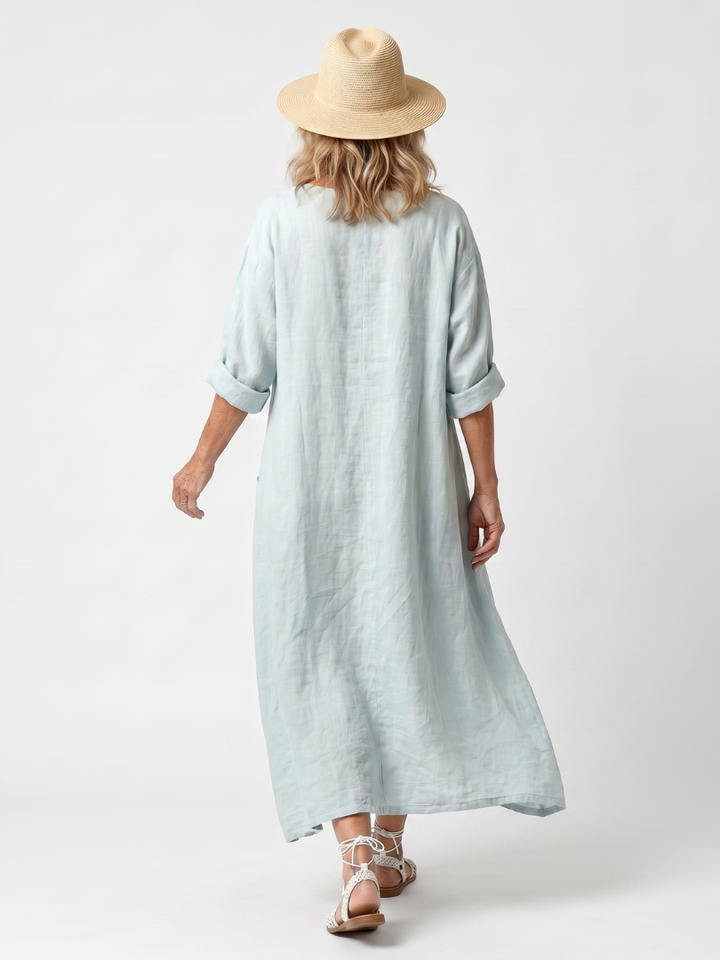 Kassiani | Robe midi à poches surdimensionnée avec panneau brodé orné