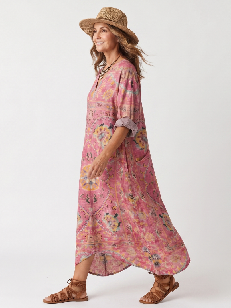 Tilda | Robe Midi Relaxed à Imprimé Abstrait