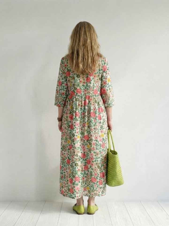 Colin | Robe Midi à Fleurs Éparpillées