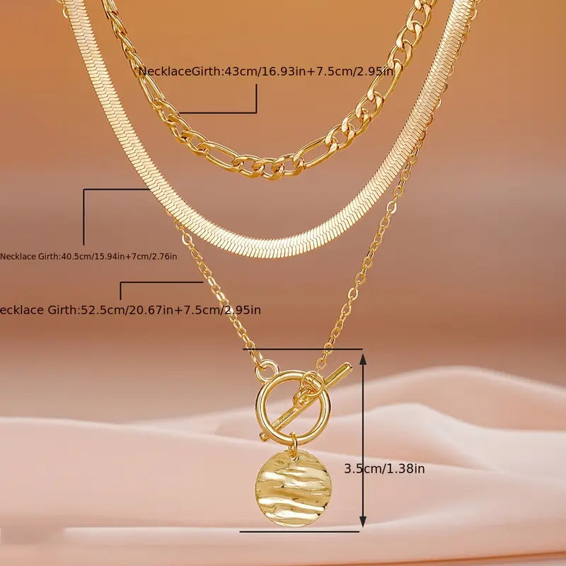 Collier superposé en coin texturé Savira