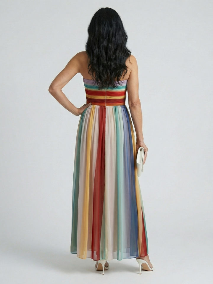 Sereine | Robe Maxi à Rayures Légères