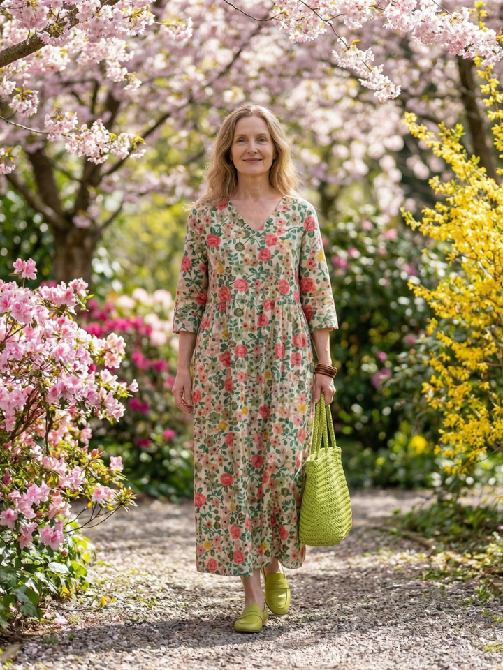 Colin | Robe Midi à Fleurs Éparpillées