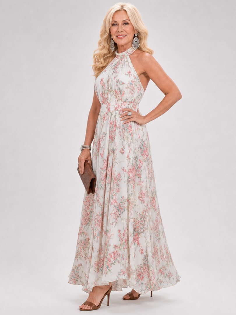 Guinevere | Robe Midi à Imprimé Floral et Jupe Flottante