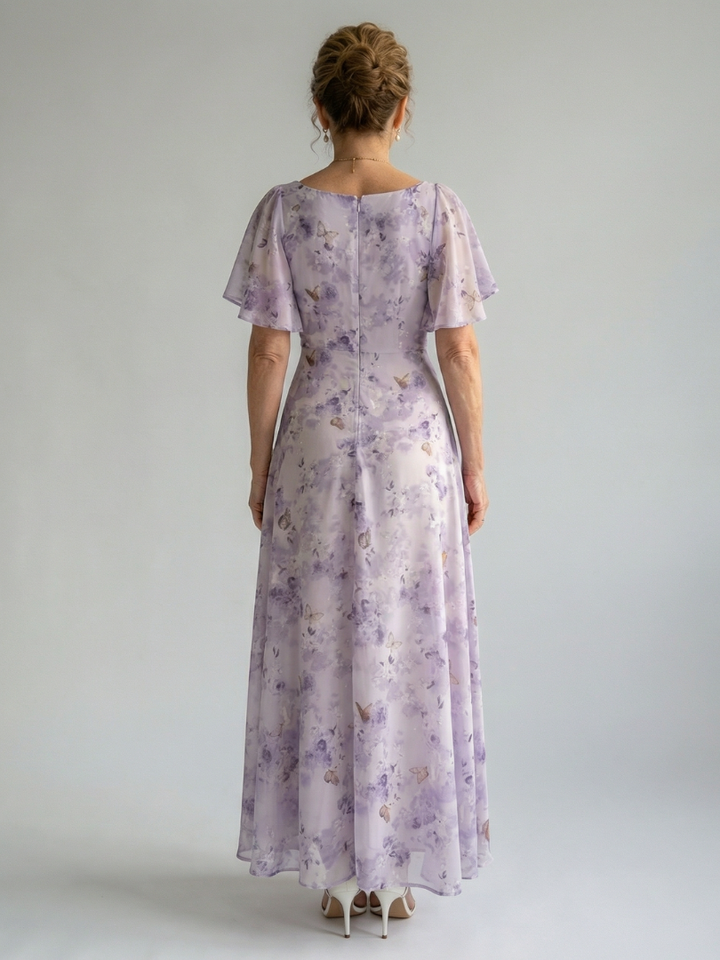 Vaelis | Robe Midi à Manches Flutter