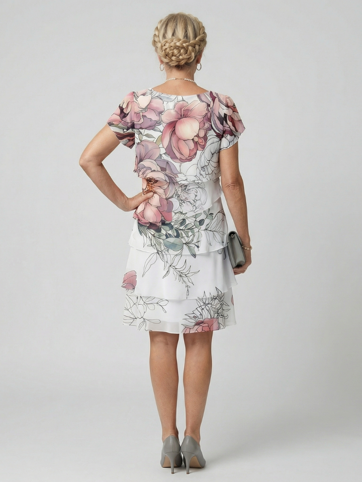 Kualani | Robe florale propre longueur genou