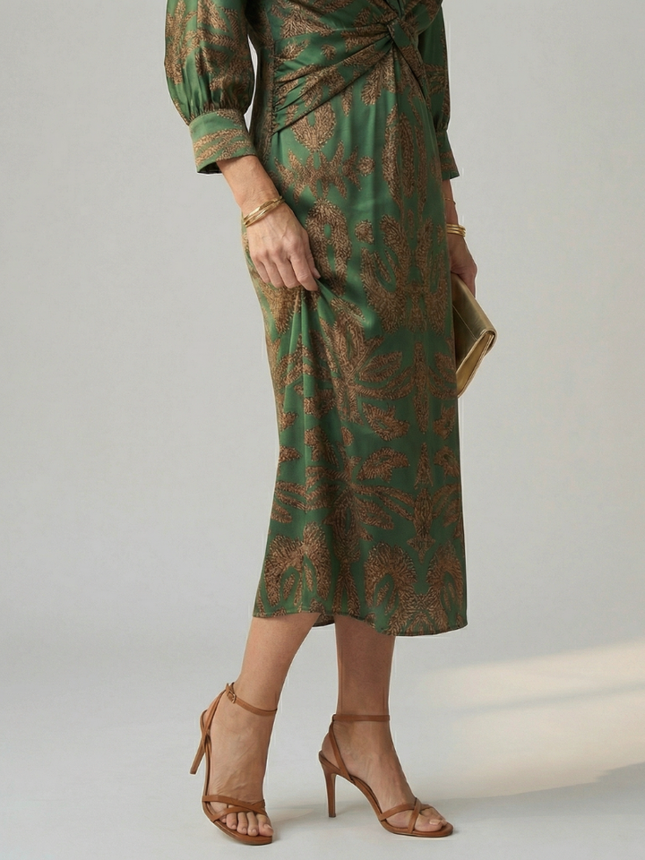 Lune | Robe Midi Enveloppante Naturelle