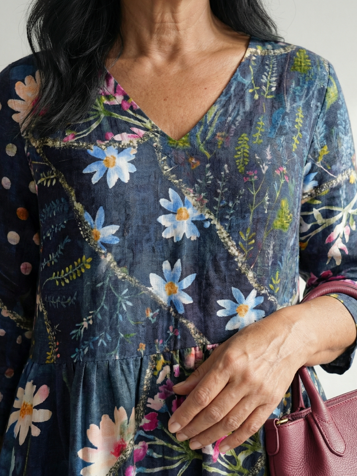Zane | Robe Midi Fleurie Facile à Rassembler