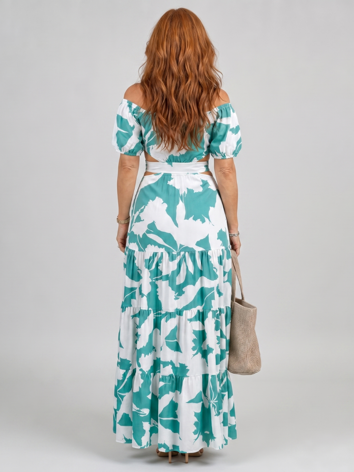 Orelina | Robe Maxi à Épaules Dénudées avec Découpe à la Taille
