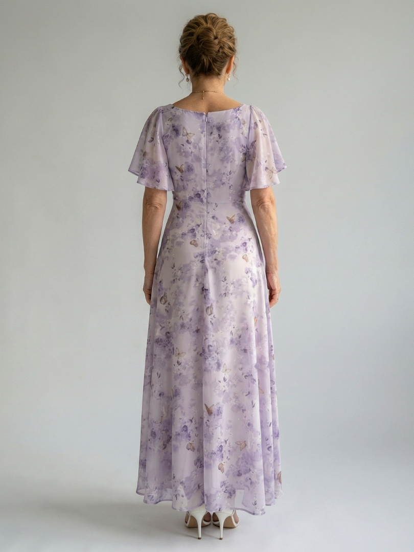 Vaelis | Robe Midi à Manches Volantes