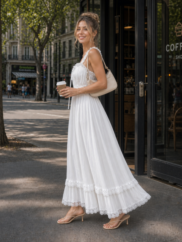 Leach | Robe midi sans manches à volants