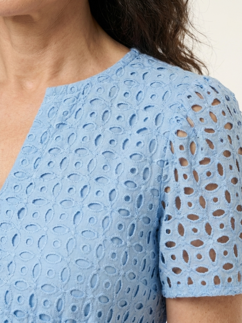 Brielle | Robe midi à manches courtes en V
