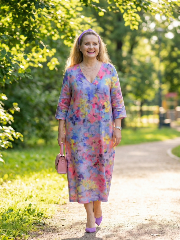 Benson | Robe Midi Florale Abstraite