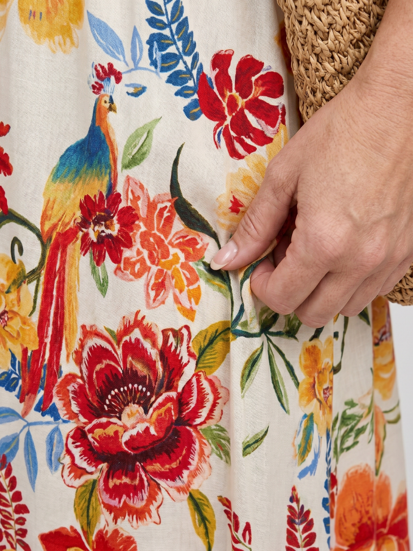 Maribelle | Robe Midi Sans Manches à Taille Empire