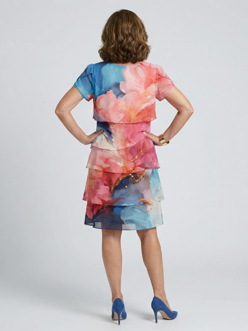Mira | Robe Midi en Marbre Élégante
