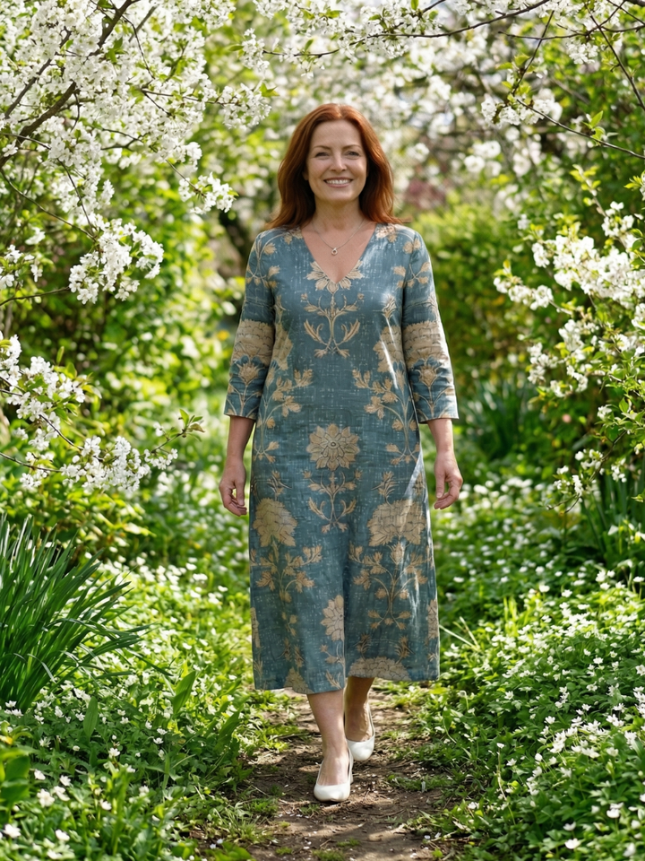 Skye | Robe Midi Florale à Forme Douce
