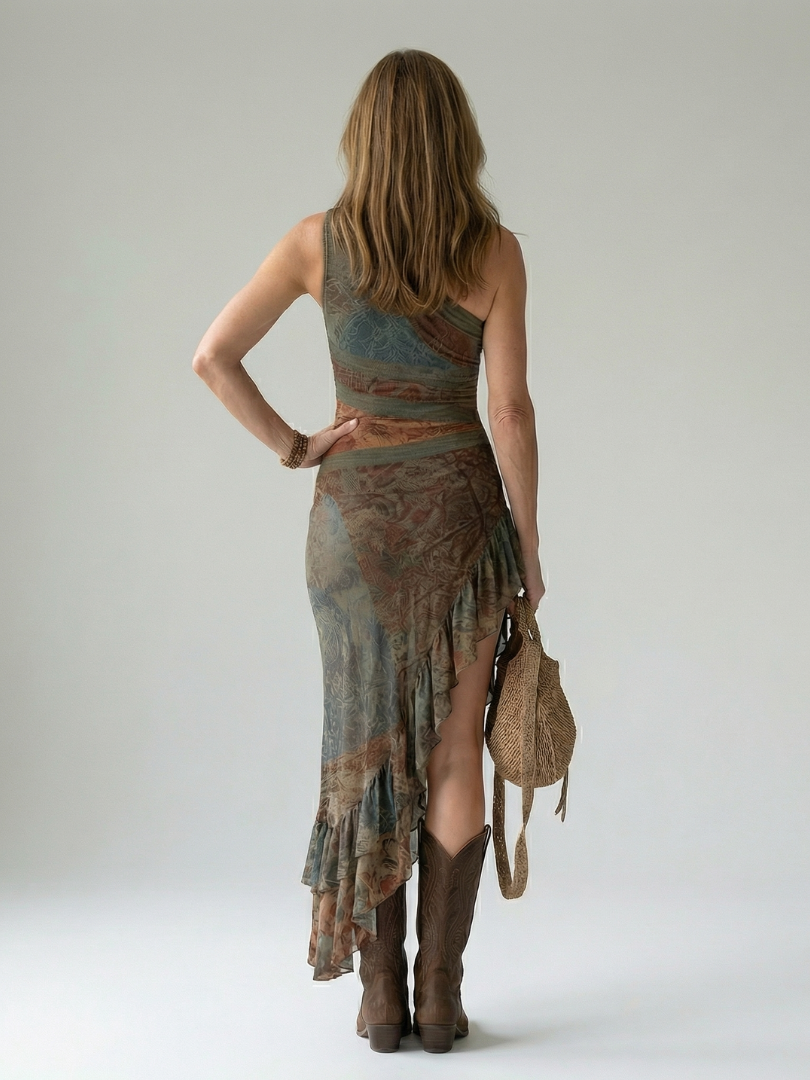 Zalia | Robe Midi Drapée Silencieuse