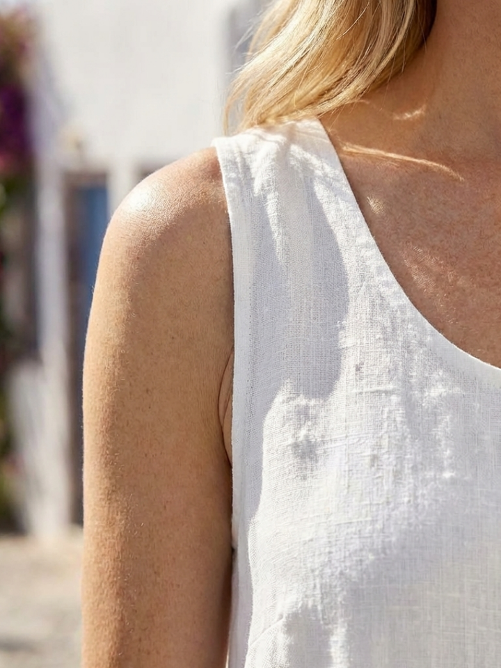 Ismera | Robe Midi Relaxed Sans Manches à Col Rond