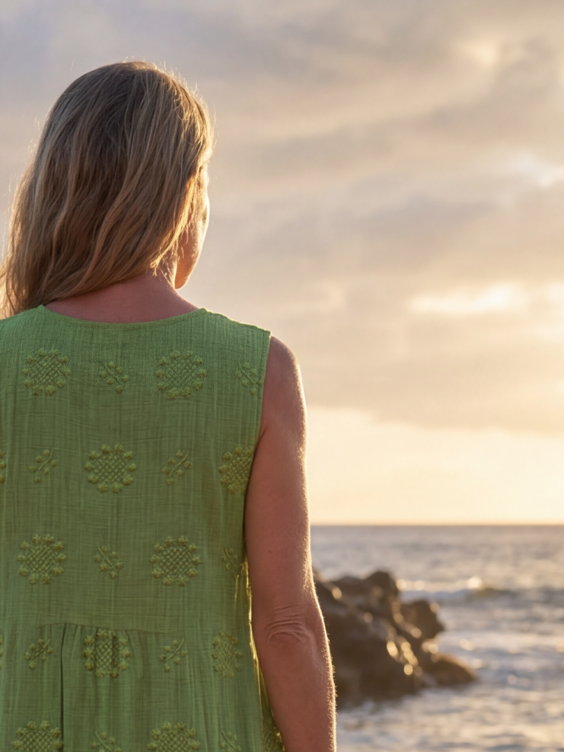 Kapua | Robe Midi à Texture de Jardin