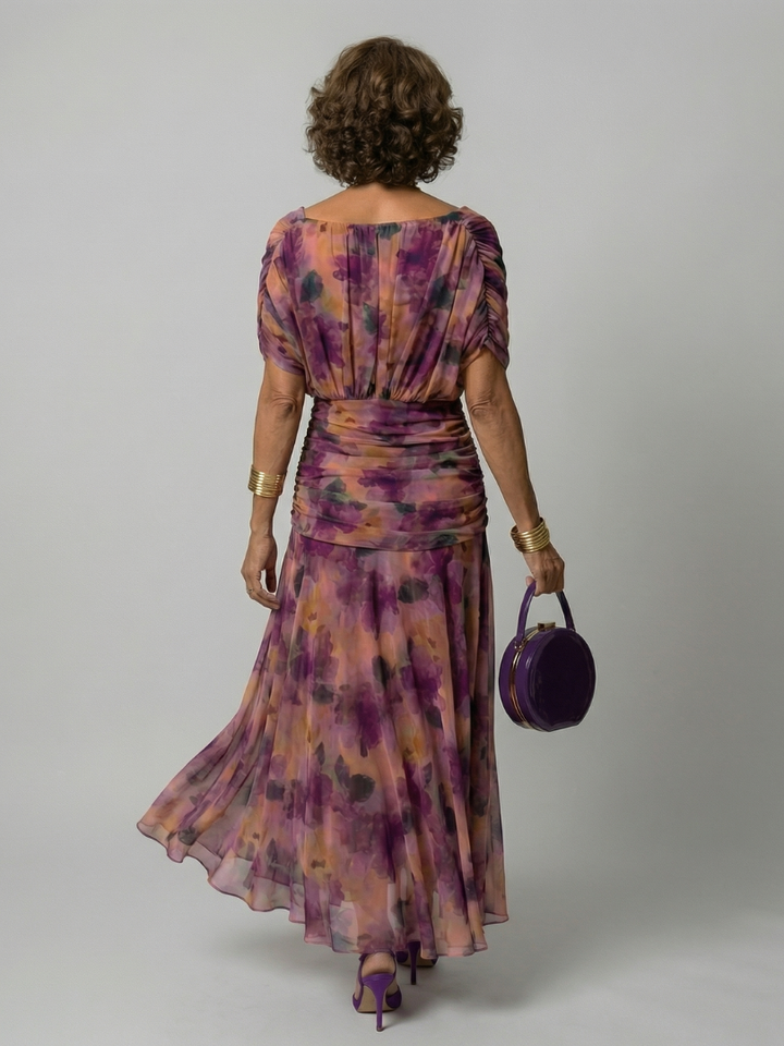 Calen | Robe Midi Décontractée à Épaule Dégagée