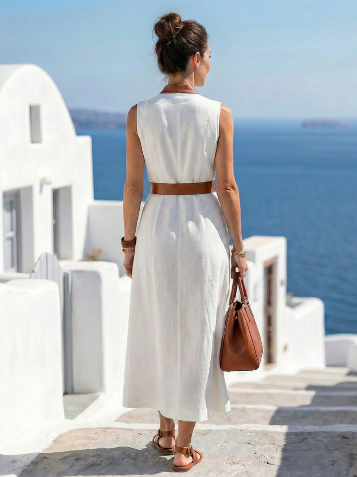 Myra | Robe Midi à Lignes Contrastées