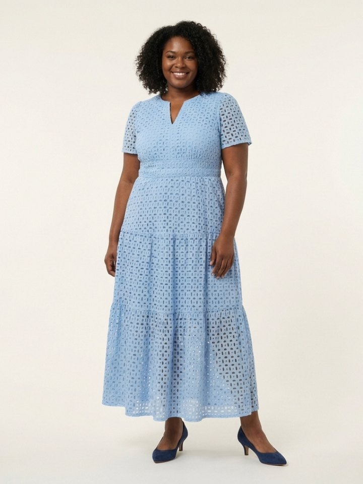 Brielle | Robe midi à manches courtes en V