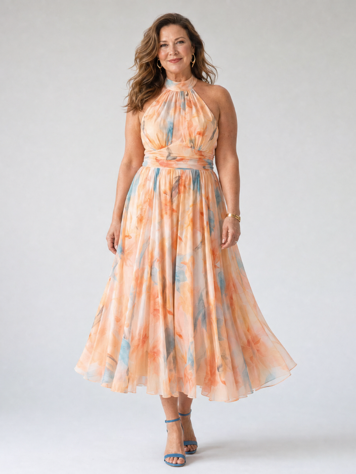 Elin | Robe Midi Halter Douce