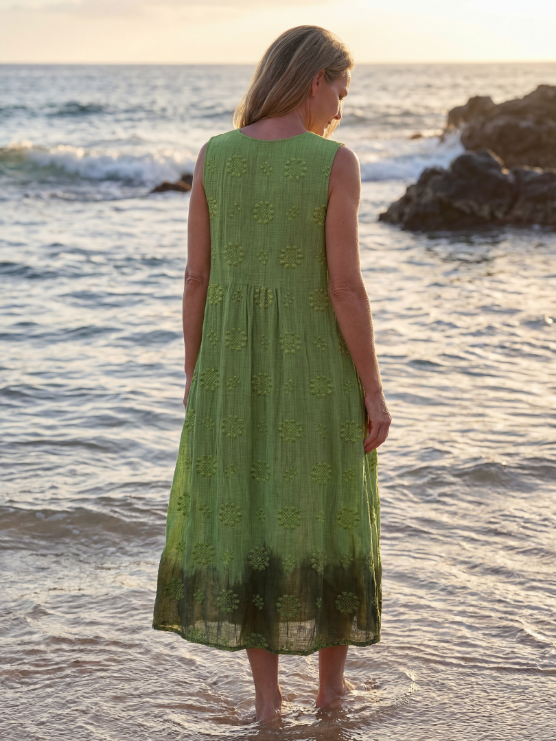 Kapua | Robe Midi à Texture de Jardin