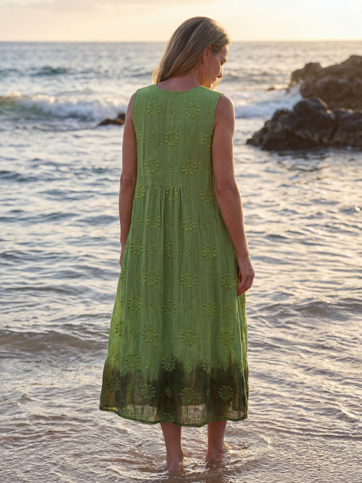 Kapua | Robe Midi à Texture de Jardin