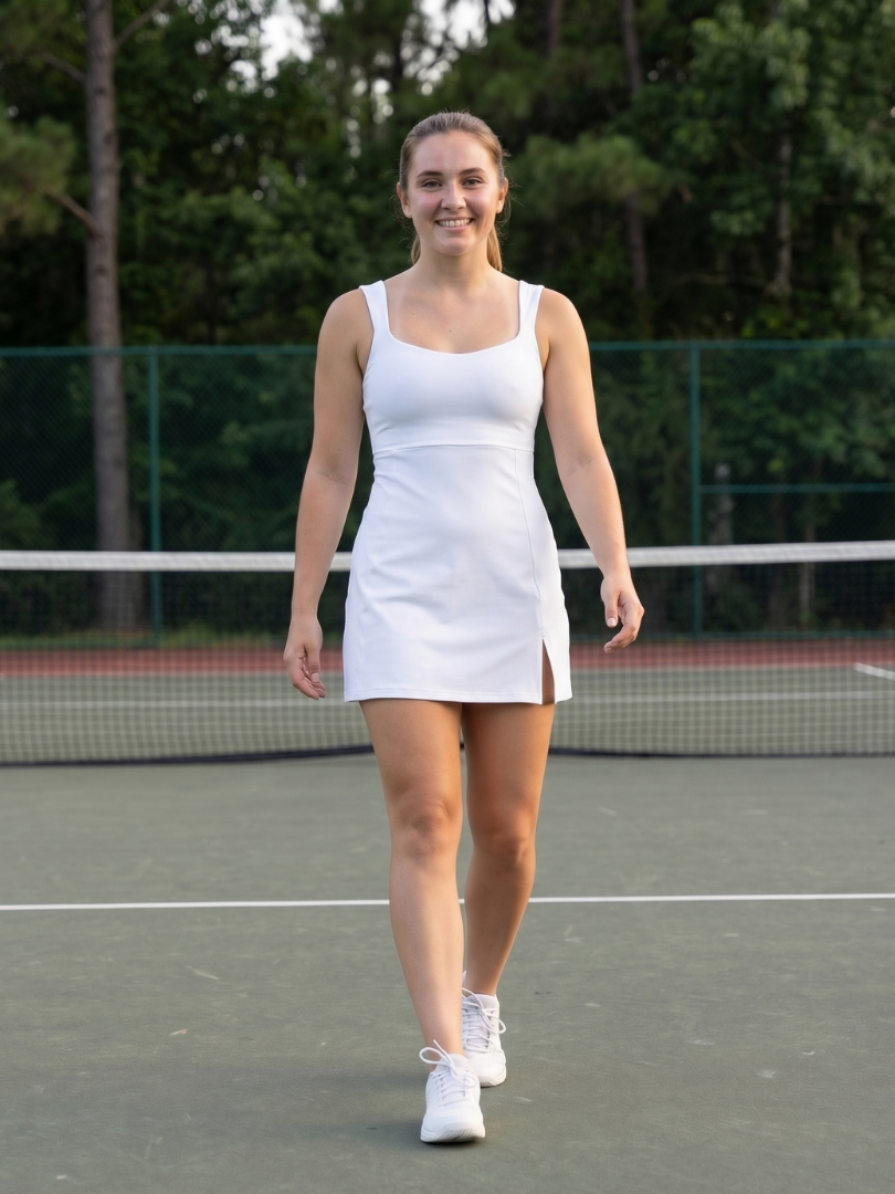Velune | Robe de Tennis à Encolure Carrée