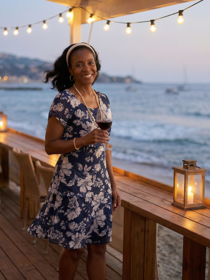 Thea | Robe Florale Subtile Longueur Genou