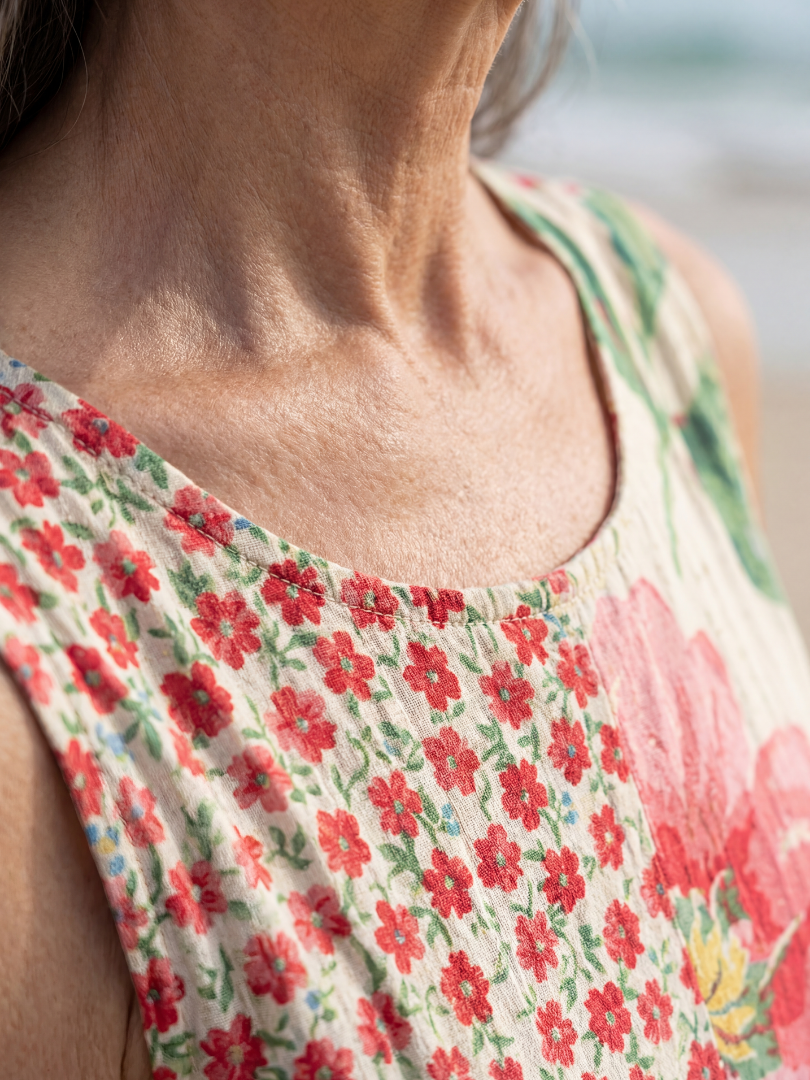 Kira | Robe Midi Florale Côtière