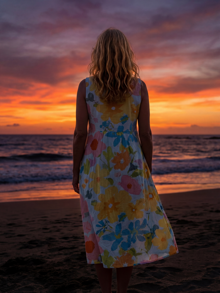 Talia | Robe Midi à Texture Côtière