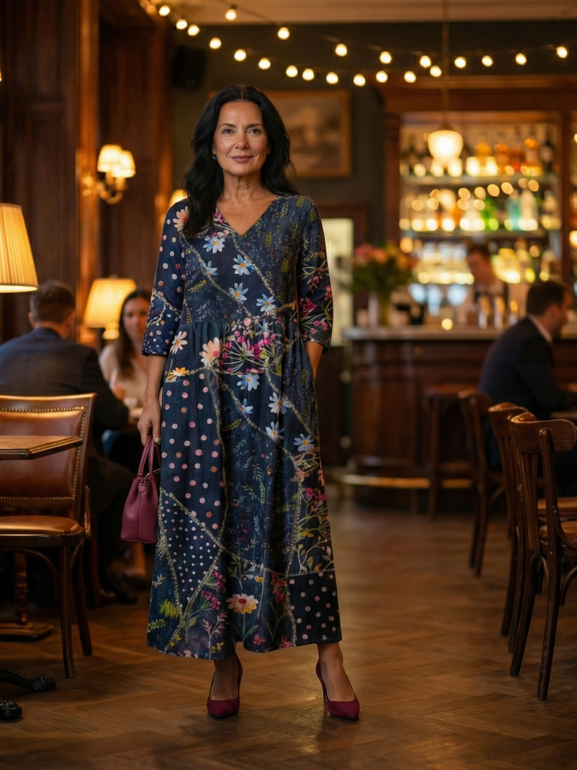 Zane | Robe Midi Fleurie Facile à Rassembler