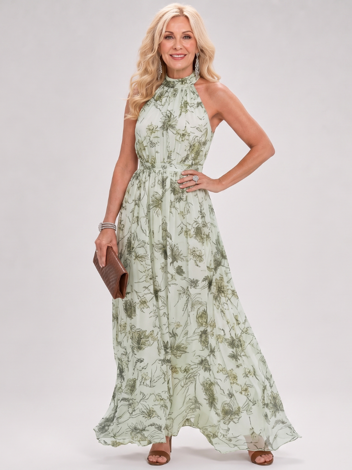 Guinevere | Robe Midi à Imprimé Floral et Jupe Flottante