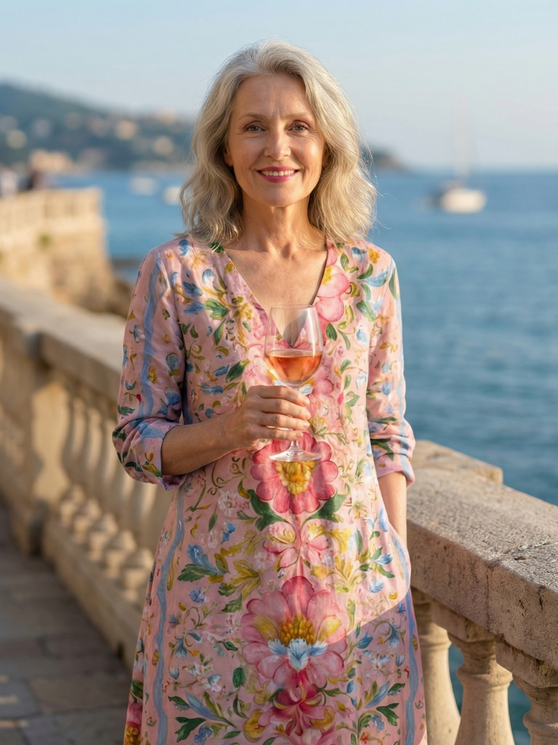 Julien | Robe Midi Florale en Forme Légère
