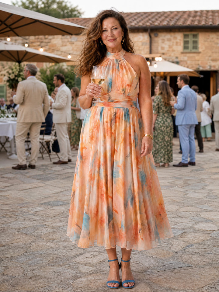 Elin | Robe Midi Halter Douce