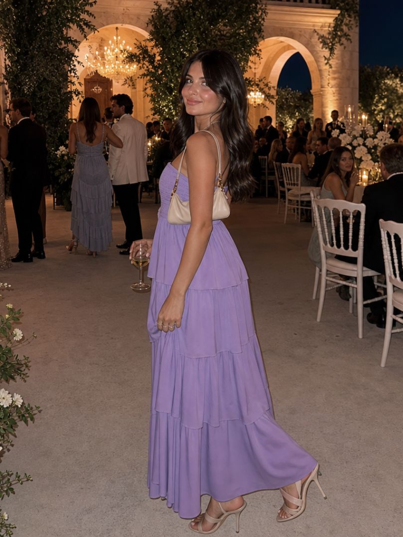 Gemma | Robe Midi à Buste Froncé Sans Bretelles