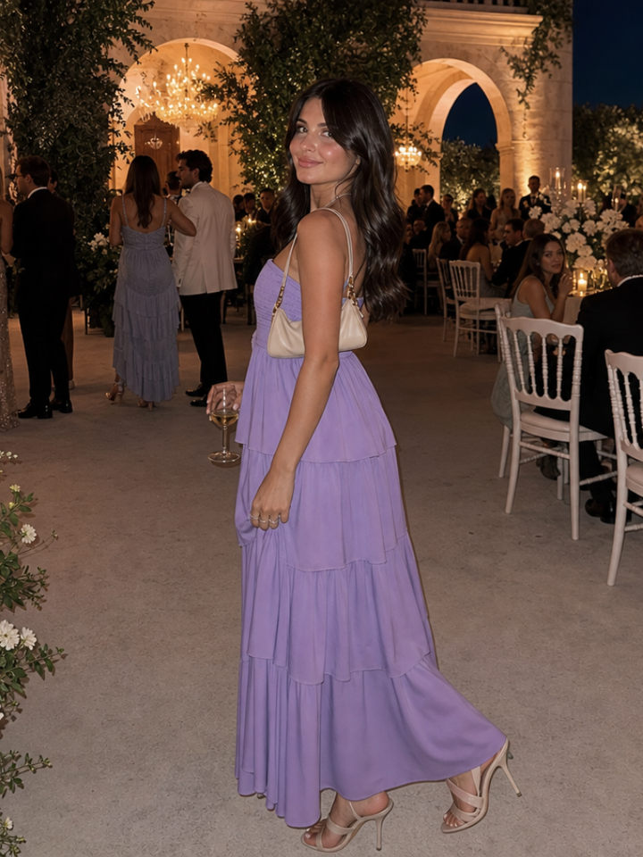 Gemma | Robe Midi à Buste Froncé Sans Bretelles