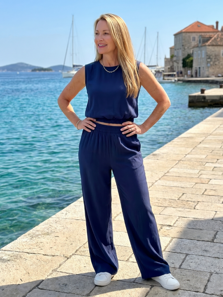 Otilia | Ensemble de Pantalon à Taille Élastique sans Manches