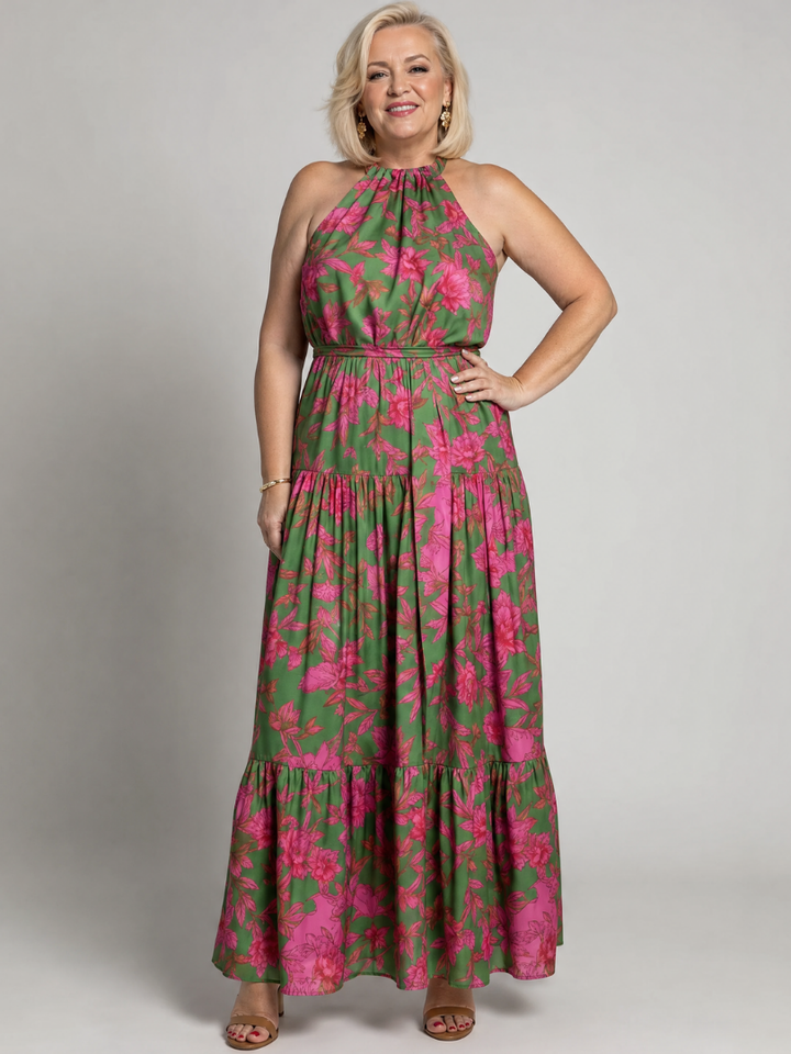 Rowen | Robe Midi Décolleté Drapé
