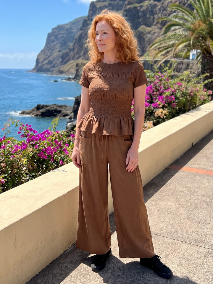 Eirenne | Haut à détails peplum et pantalon large