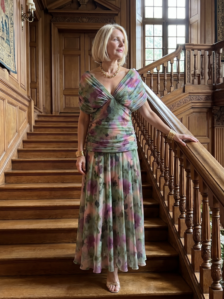 Calen | Robe Midi à Épaules Dégagées