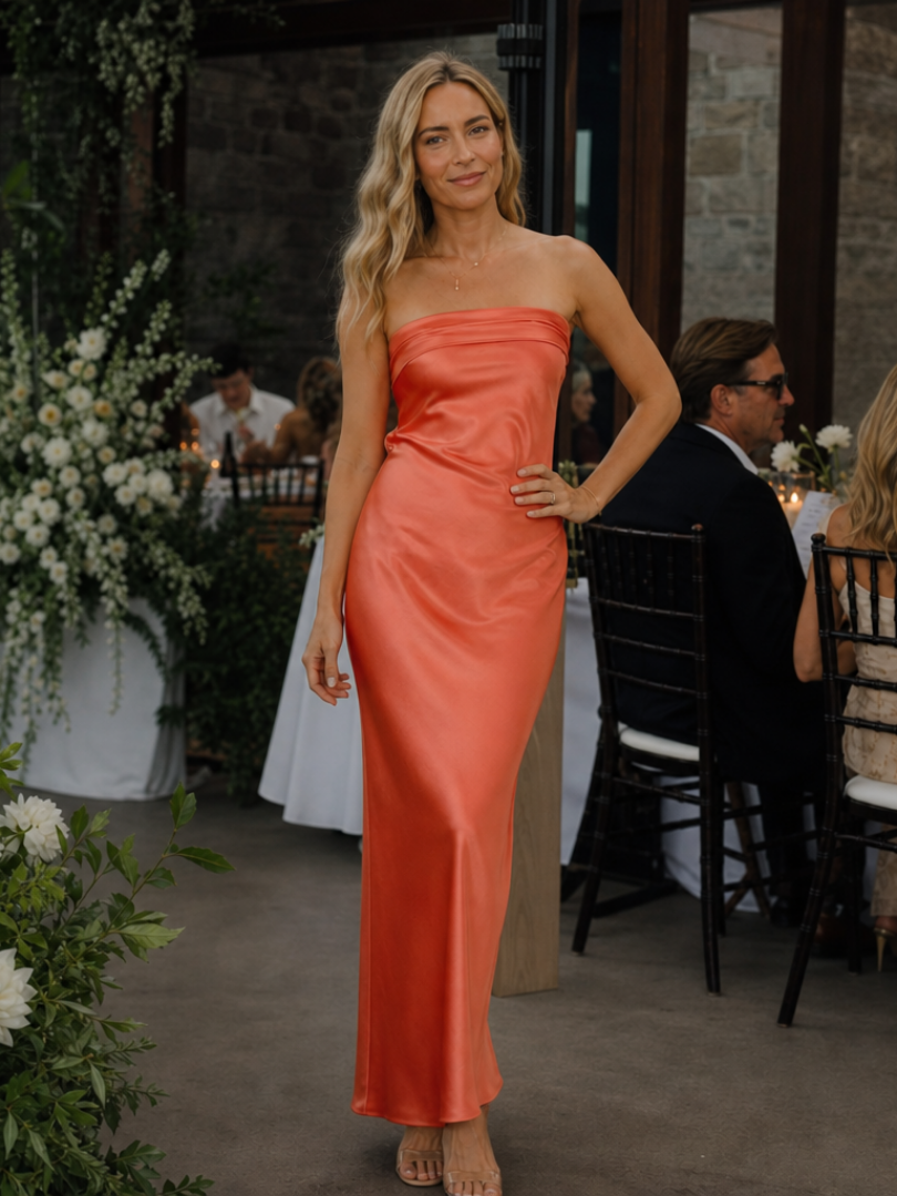 Smoge | Robe Midi Ajustée Sans Bretelles