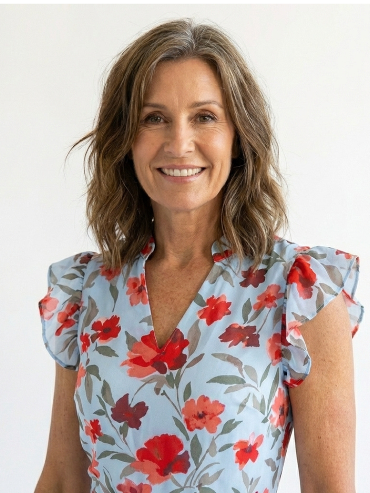 Lila | Robe Midi Évasée à Imprimé Floral