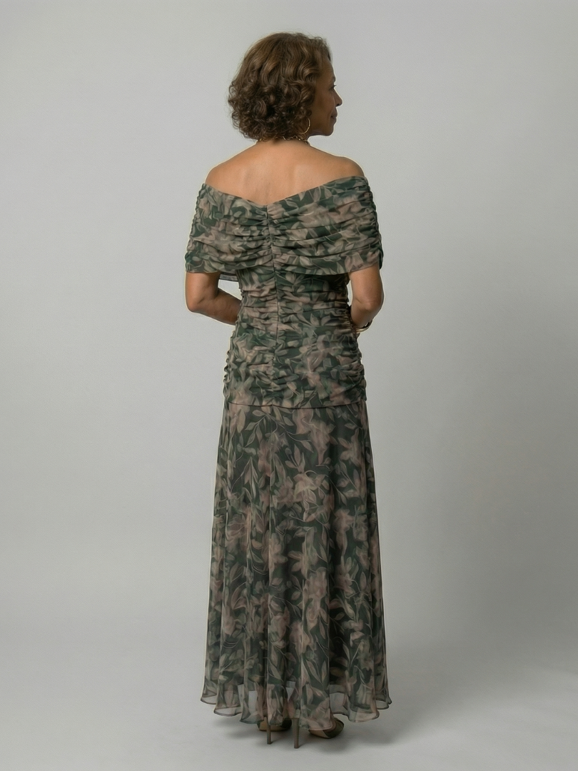 Calen | Robe Midi Décontractée à Épaule Dégagée